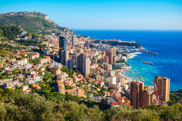 Monte Carlo, Monaco aerial view