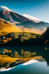 sunset over the lake