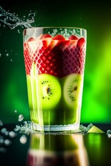 cocktail with kiwi and strawberry