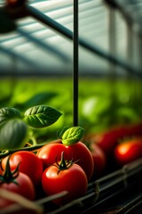 tomatoes in a greenhouse