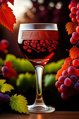 red wine and grapes
