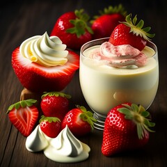 yogurt with strawberry