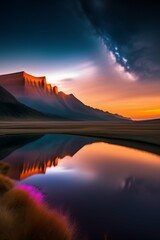 sunset in the mountains