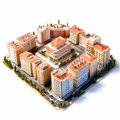 Obraz premium Square form of isometric miniature of Monaco isolated on a white background