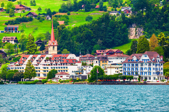 Weggis town on Lake Lucerne