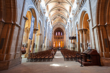 Fototapeta na wymiar Lausanne Notre Dame Cathedral interior