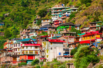 Colorful local houses in Manikaran, India