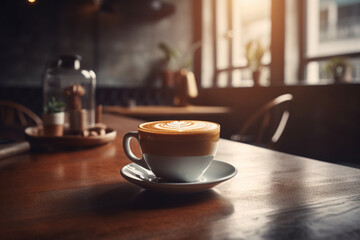 Obraz premium Introducing a captivating coffee-themed image collection that captures the essence of the beloved beverage. Immerse yourself in a world of rich aromas, and cozy coffee shops, ai generative ai
