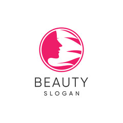 Beauty woman logo design vector with unique abstract style