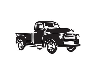 Fototapeta na wymiar Classic Car, black outline icon, on white background