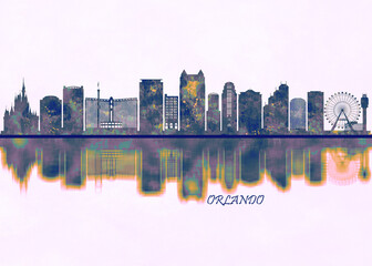 Orlando Skyline. Cityscape Skyscraper Buildings Landscape City Background Modern Art Architecture Downtown Abstract Landmarks Travel Business Building View Corporate