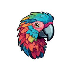 parrot clipart. Colorful sticker. white background