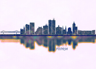 Peoria Skyline. Cityscape Skyscraper Buildings Landscape City Background Modern Art Architecture Downtown Abstract Landmarks Travel Business Building View Corporate