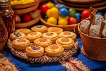 An animated June festival celebrated on a Saint John's night. The image captures the festive atmosphere with a large crackling bonfire illuminating the night sky. Around it, festa junina e sao joao.
