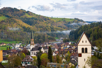 Picturesque view of the village of Schönau im Schwarzwald in Black Forest, Germany