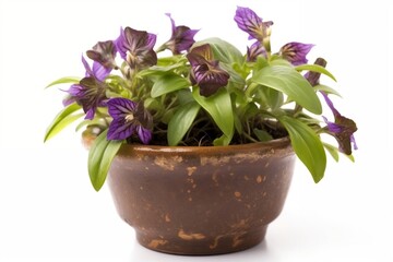 hyacinth in a pot isolated background