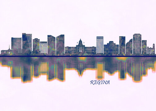 Regina Skyline. Cityscape Skyscraper Buildings Landscape City Background Modern Art Architecture Downtown Abstract Landmarks Travel Business Building View Corporate