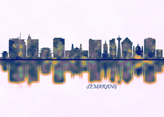 Semarang Skyline. Cityscape Skyscraper Buildings Landscape City Background Modern Art Architecture Downtown Abstract Landmarks Travel Business Building View Corporate