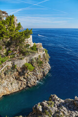 Fiordo di Furore Beach Fjord of Furore seen from the bridge, an unusual beautiful hidden place in the province of Salerno