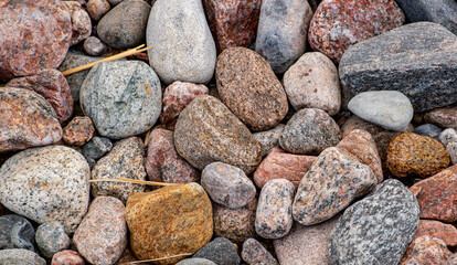 texture of stones on the beach