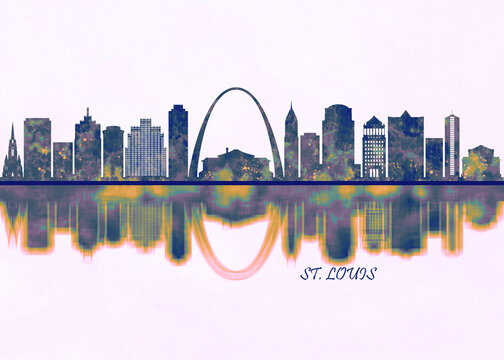 St. Louis Skyline. Cityscape Skyscraper Buildings Landscape City Background Modern Art Architecture Downtown Abstract Landmarks Travel Business Building View Corporate