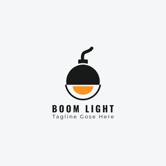 Boom with light logo vector template  