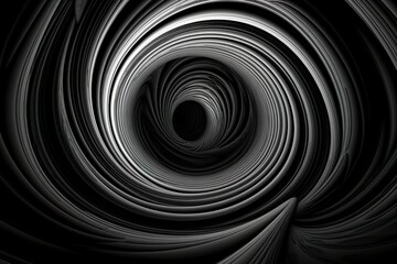 Abstract black and white background with lines and waves, a monochrome composition created with Generative AI