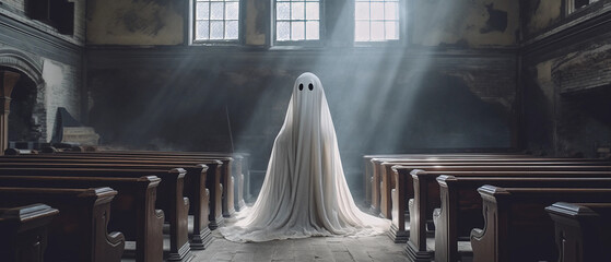 a ghost in a church
