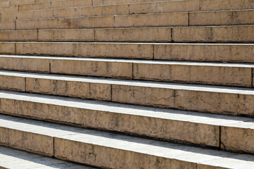 Granite stairs in the city outdoors