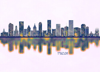 Tulsa Skyline. Cityscape Skyscraper Buildings Landscape City Background Modern Art Architecture Downtown Abstract Landmarks Travel Business Building View Corporate