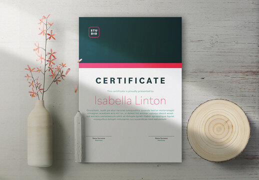 Vertical Certificate Layout