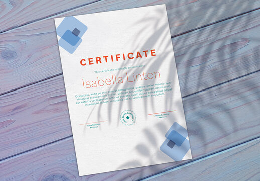 Vertical Certificate Layout