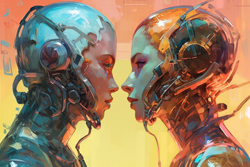 Fototapeta premium AI relationships