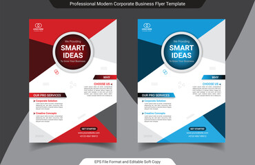 Two colors set templates of A4 flyer template, modern template and modern design, perfect for creative professional modern corporate business flyer template