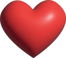 red heart isolated on white 3d