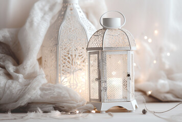 lantern and holiday decorations