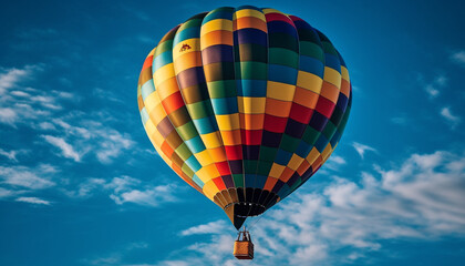 Fototapeta premium Levitating balloon brings excitement, beauty in nature generated by AI