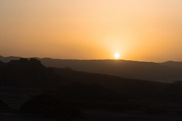 Beautiful sunset in Sinai mountains, Egypt