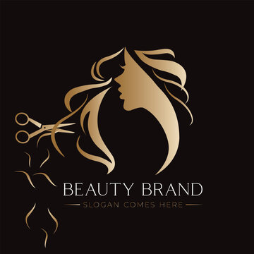 beauty brand ,beauty hair style,fashion logo,beauty brand name.
beauty brand logo,beauty salon logo,Scissors and a girl with curls of gold hair,illustration of women long hair style icon,beauty. 