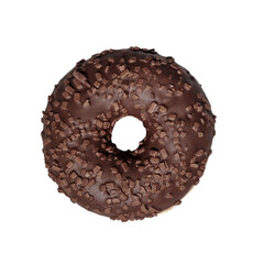 Chocolate donut on white background