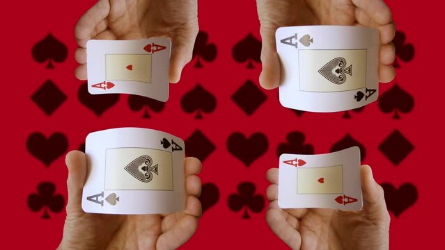 hand holding playing cards