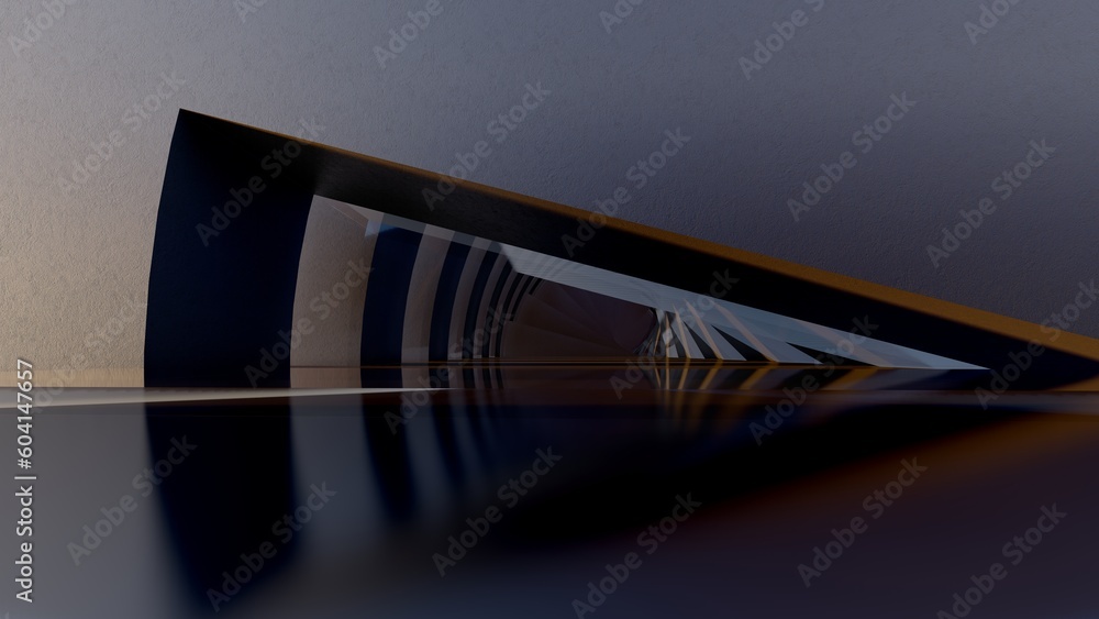 Aufkleber abstract architecture background geometric arched building 3d render