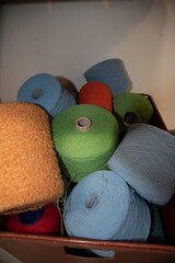 Spools of colorful threads