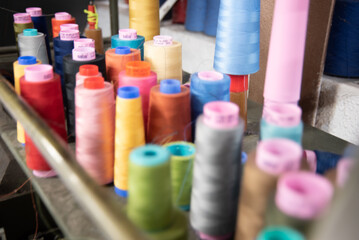 Spools of colorful thread