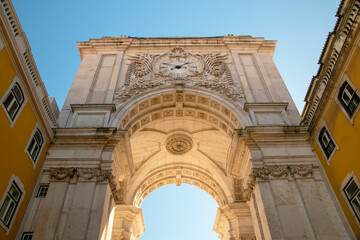 Fototapeta na wymiar Lisbon, Portugal, the famous arch on Praca do Comercio