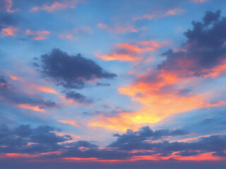 Fototapeta premium Cloudy Blue Sky Landscape sunset
