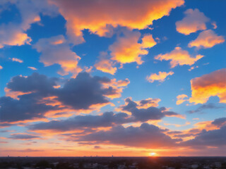 Fototapeta premium Cloudy Blue Sky Landscape sunset