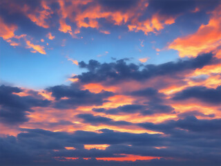 Cloudy Blue Sky Landscape sunset
