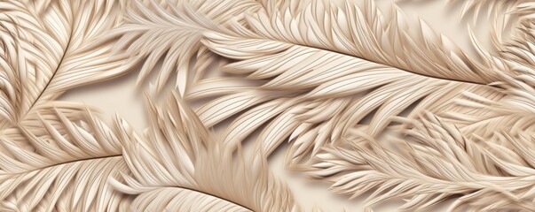 an Abstract Horizontal background, Palm fronds, carved and engraved in ivory. Liquid flow texture. Fluid art Abtract-themed, photorealistic illustrations in JPG. Generative ai