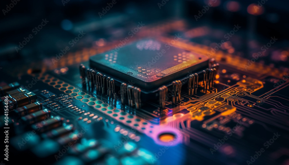 Poster complexity of electronics industry shown in close up generated by ai